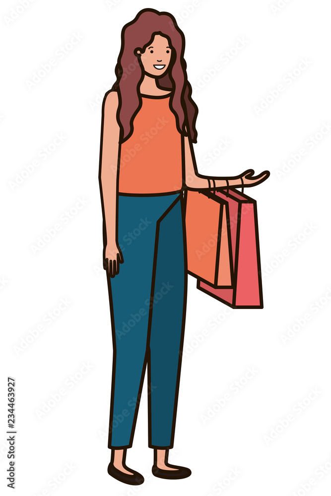young woman of shopping avatar character young woman of shopping avatar character