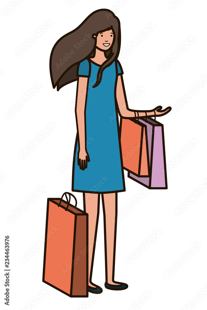 young woman of shopping avatar character young woman of shopping avatar character