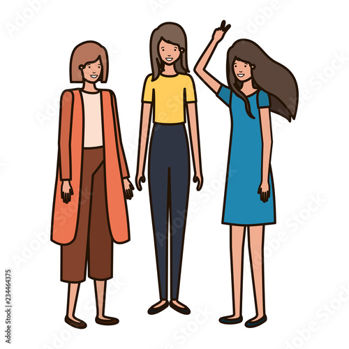 Wallpaper Mural young women avatar character Torontodigital.ca