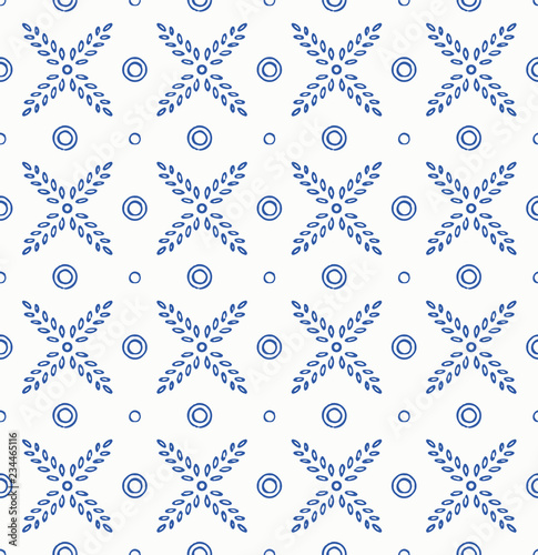 Indigo blue hand drawn vect...