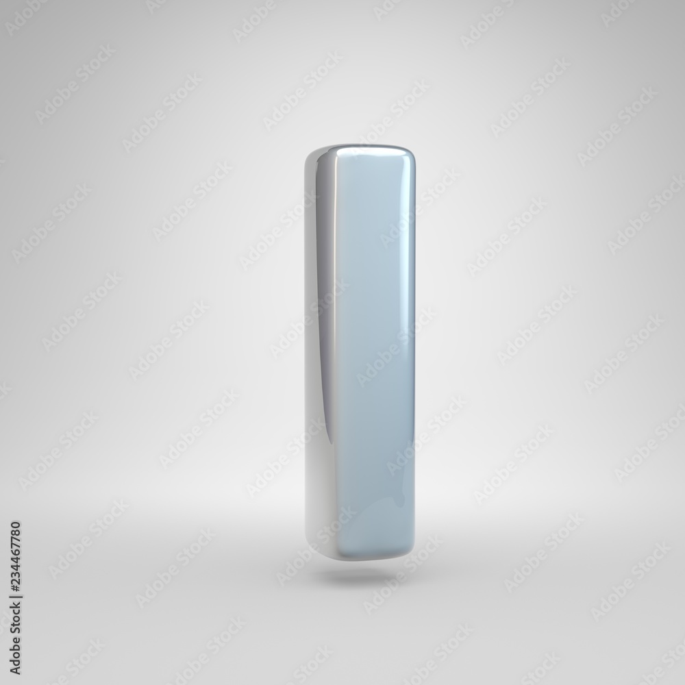 Silver car paint letter L lowercase isolated on white background Silver car paint letter L lowercase isolated on white background
