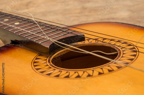 Broken guitar strings, guitar repair