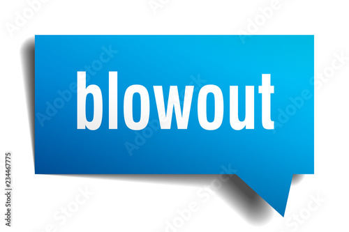 blowout blue 3d speech bubble