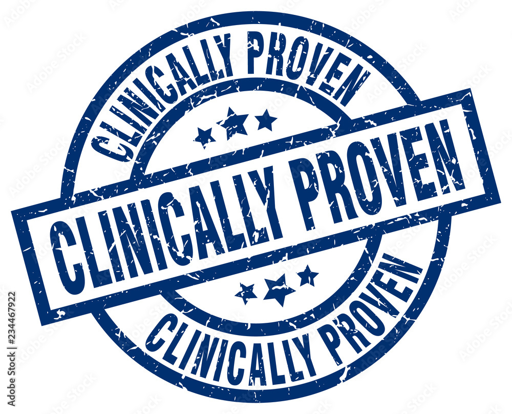 Fototapeta premium clinically proven blue round grunge stamp