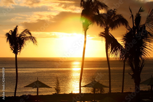 Mauritius sunset. Tamassa hotel. 