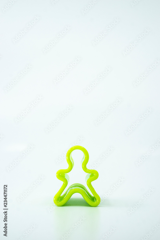 Obraz premium Cookie cutter gingerbread on white background.