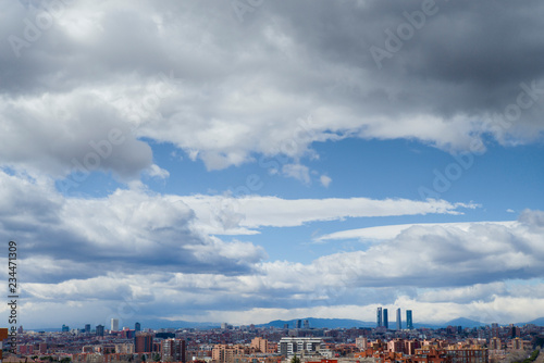 Skyline of the city of Madrid, capital of Spain