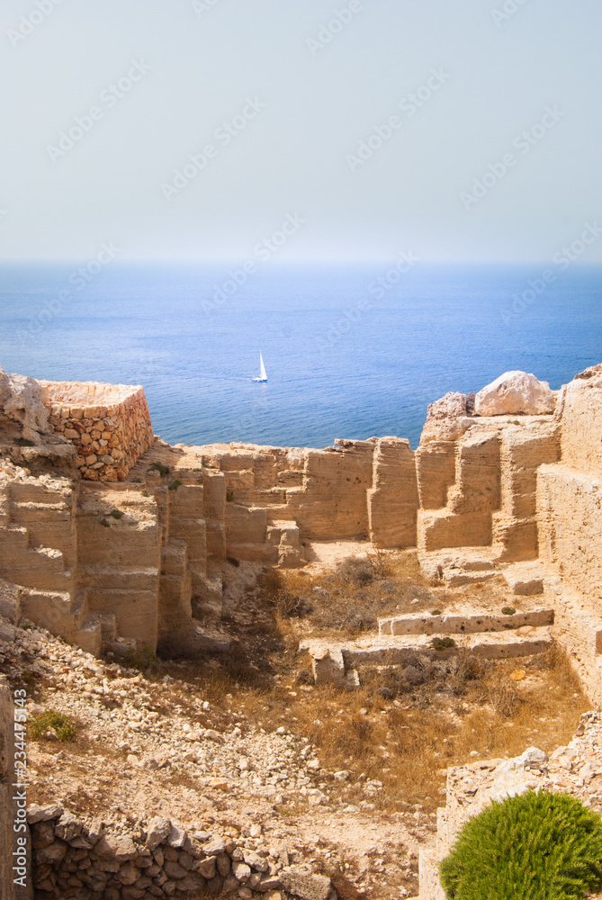 Old guardians houses of the de Cavalleria of the Nature Reserve area of the Menorca island Old guardians houses of the de Cavalleria of the Nature Reserve area of the Menorca island