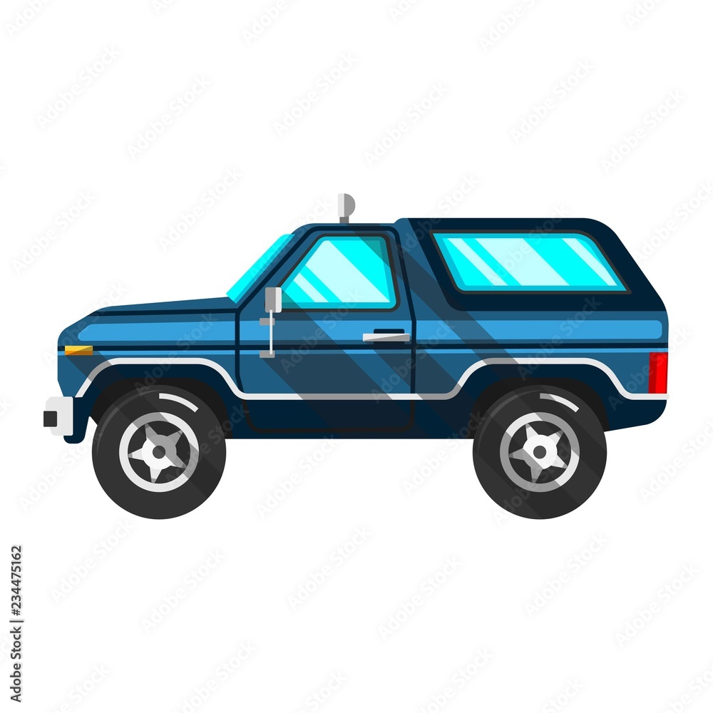 Old blue off-road vehicle isolated on white background. Old blue off-road vehicle isolated on white background.