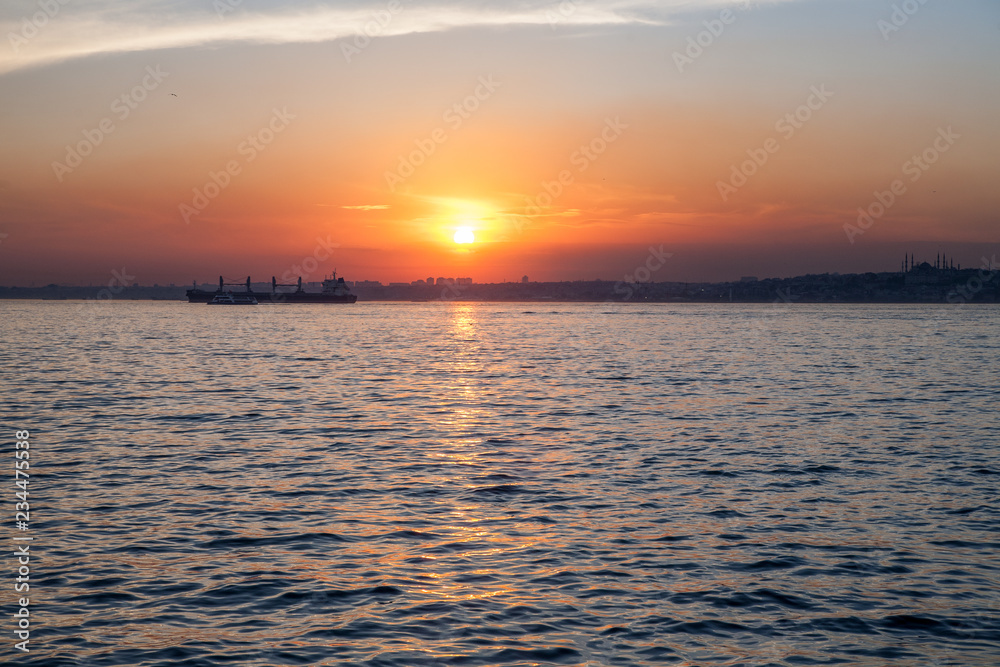 Sunset on the Bosphorus, Istanbul, Turkey