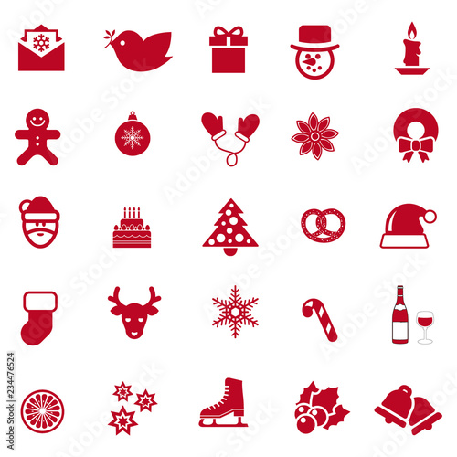 Iconos de Navidad en rojo