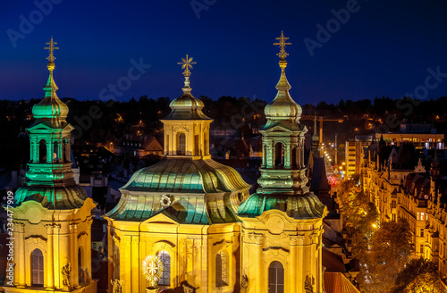 Prague, Czech Republic. Saint Nicholas Cathedral at central Old photo