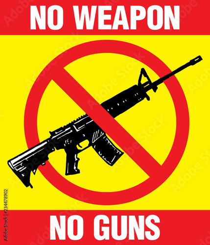 No weapon No Guns sign, Vector illustration