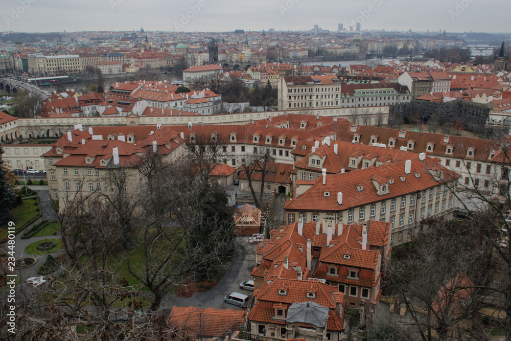 Red roofs of Prague - the capital of the Czech Republic