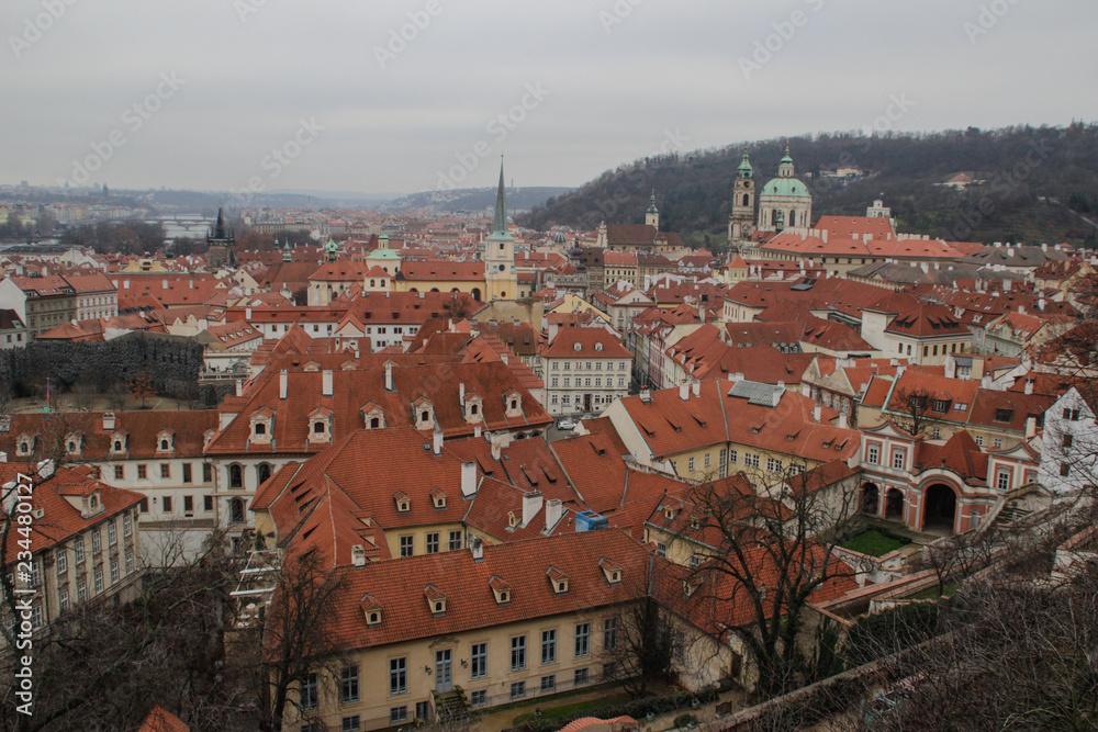 Red roofs of Prague - the capital of the Czech Republic