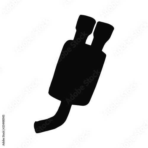 car silencer silhouette vector. isolated object