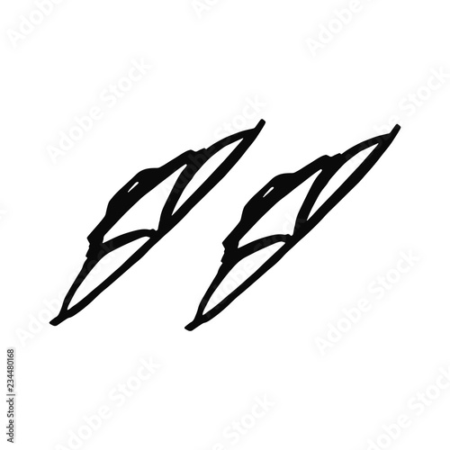 car wipers silhouette vector. isolated object