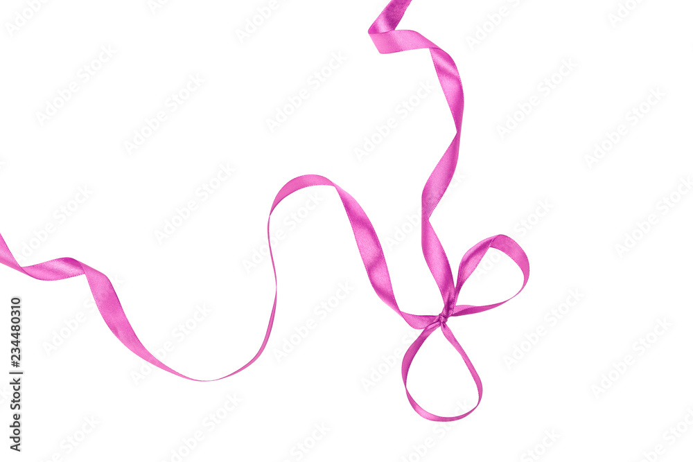 Lilac ribbon bow isolated on white background Lilac ribbon bow isolated on white background