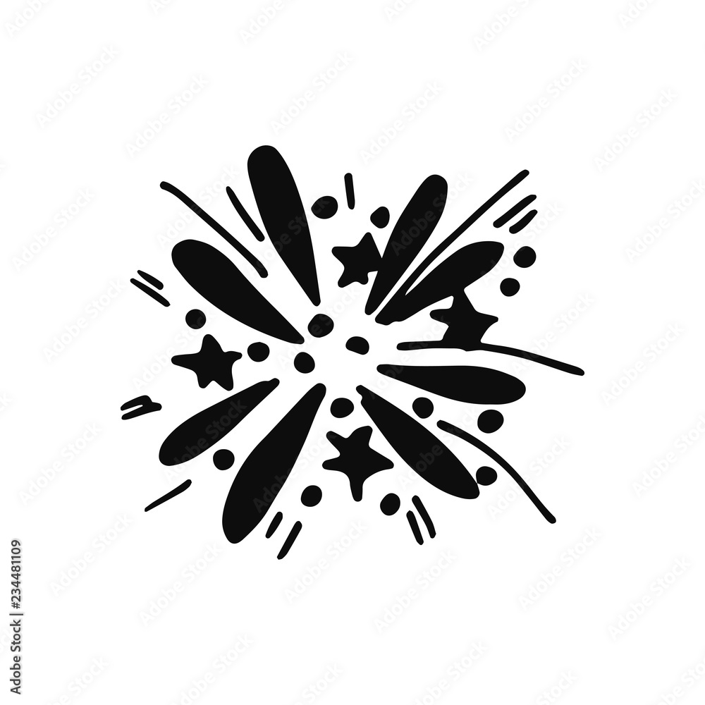 firework silhouette vector icon. isolated object firework silhouette vector icon. isolated object