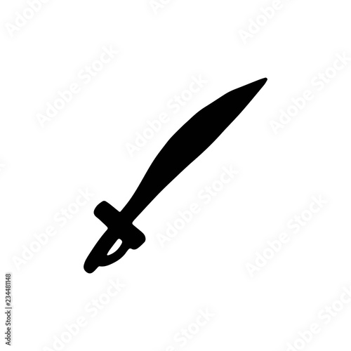 sword silhouette vector icon. isolated object