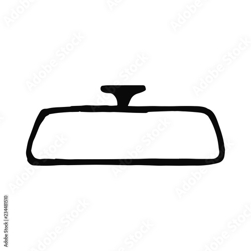 rearview mirror silhouette vector. isolated object