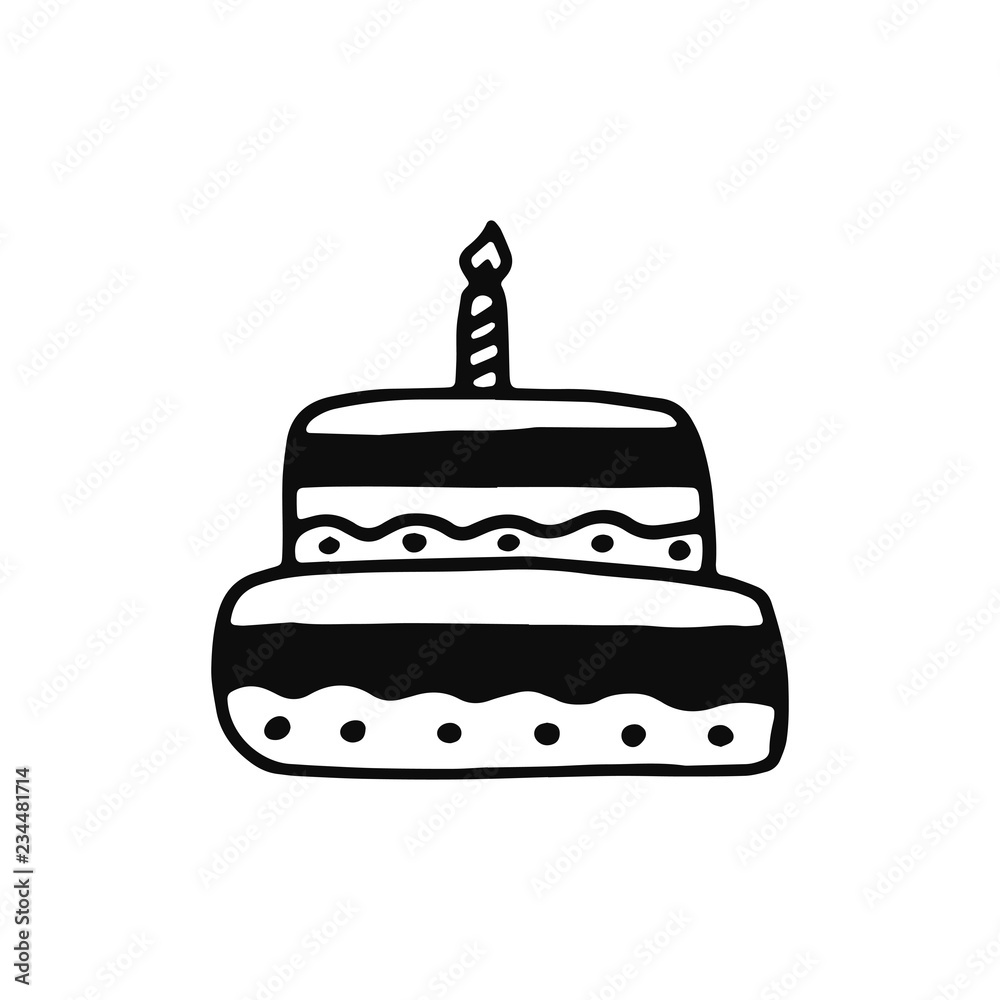 cake silhouette vector icon. isolated object cake silhouette vector icon. isolated object
