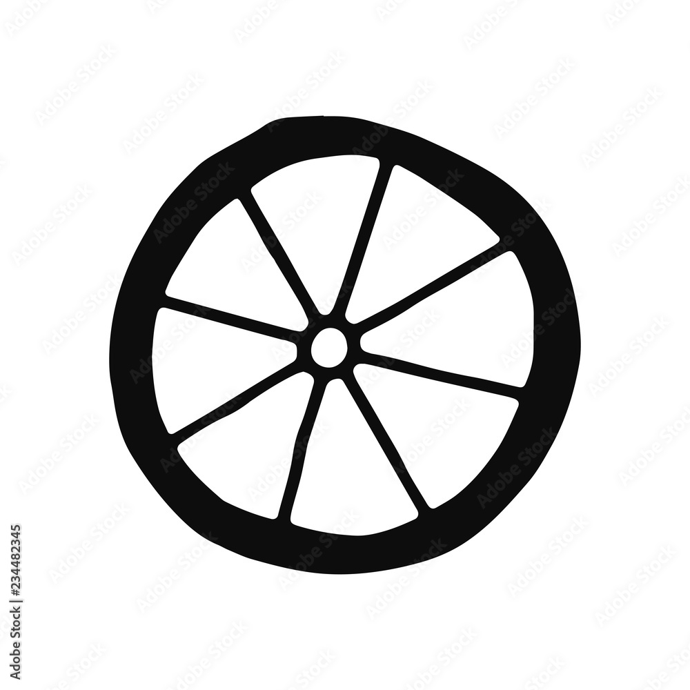 Obraz premium car wheel silhouette vector. isolated object
