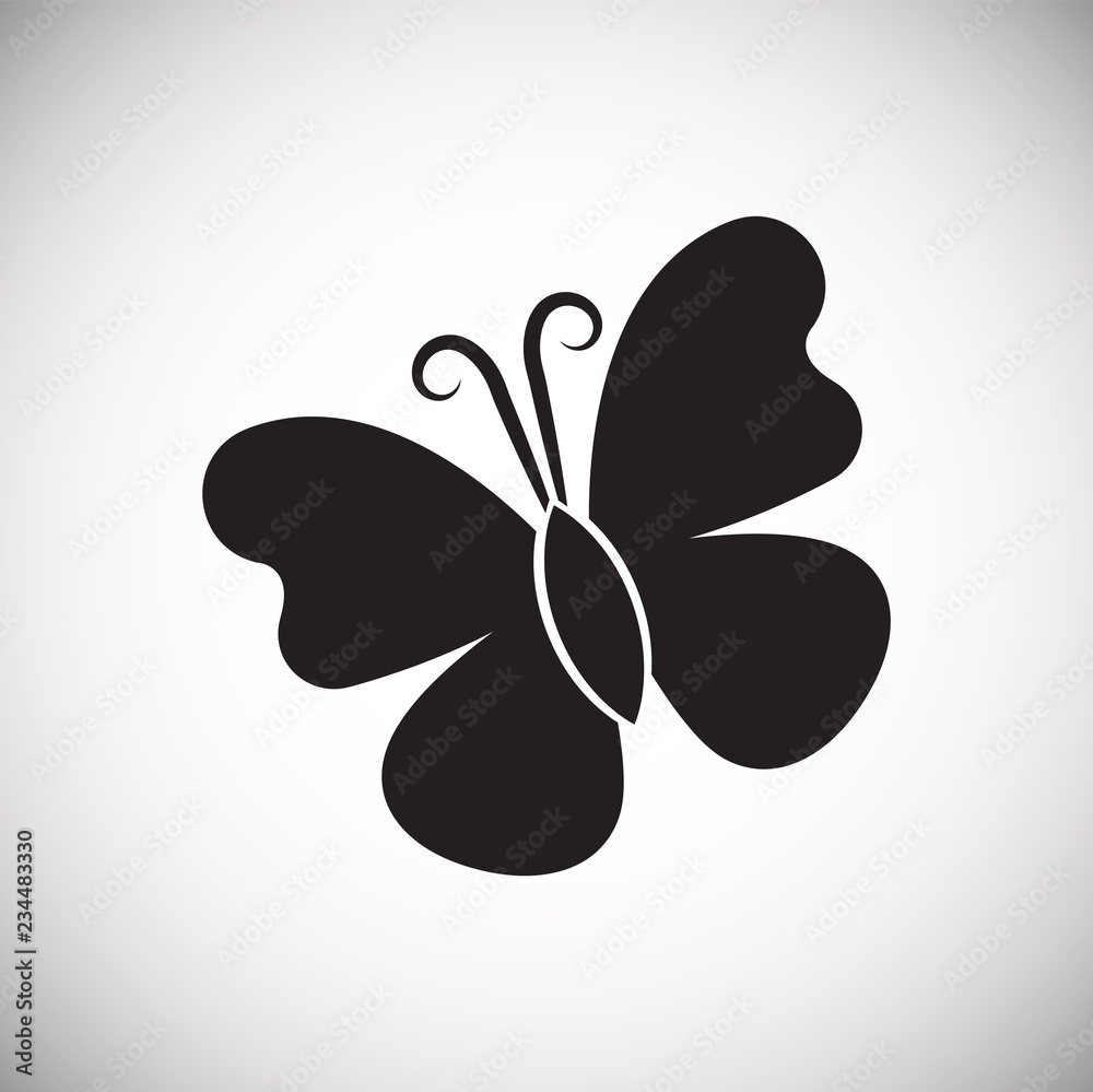 Butterfly on white backgorund icon Butterfly on white backgorund icon