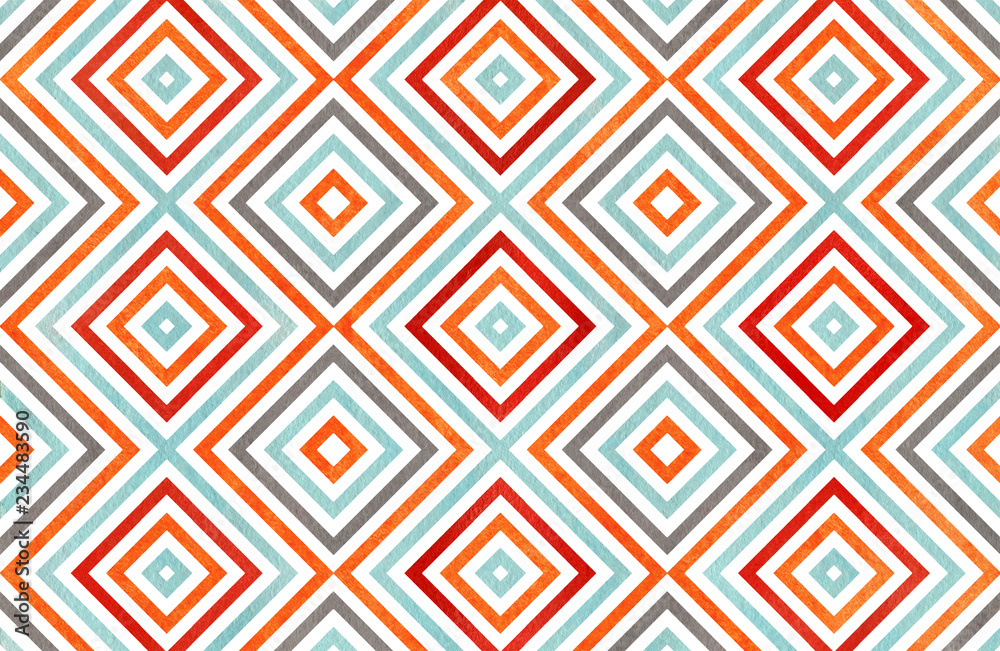 Watercolor geometrical pattern. Watercolor geometrical pattern.