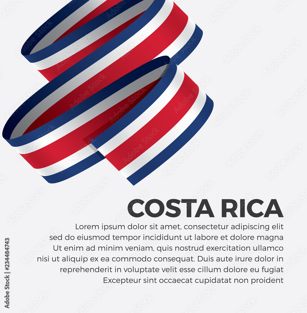 Costa Rica flag for decorative. Vector background