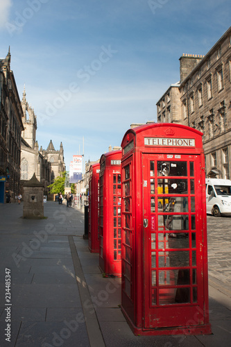 Red Phone Booths in Edinburgh, Scotland