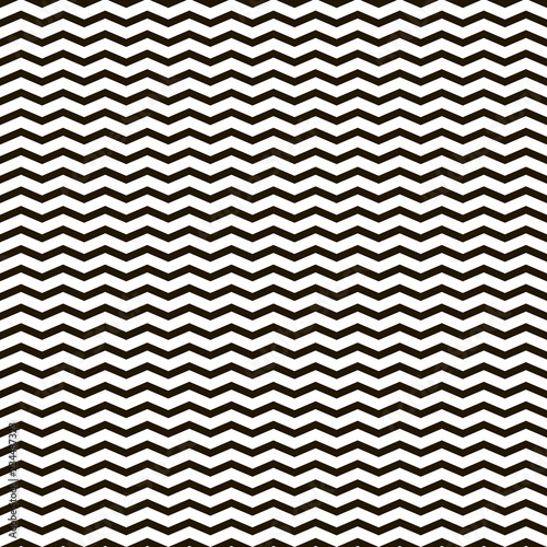 Monochrome seamless background. Abstract geometric vector pattern with horizontal black zigzag lines on white backdrop. EPS10. Design element for decor, web, prints, digital, wrapping paper.