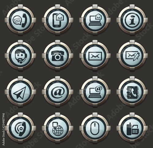Contact us icons set