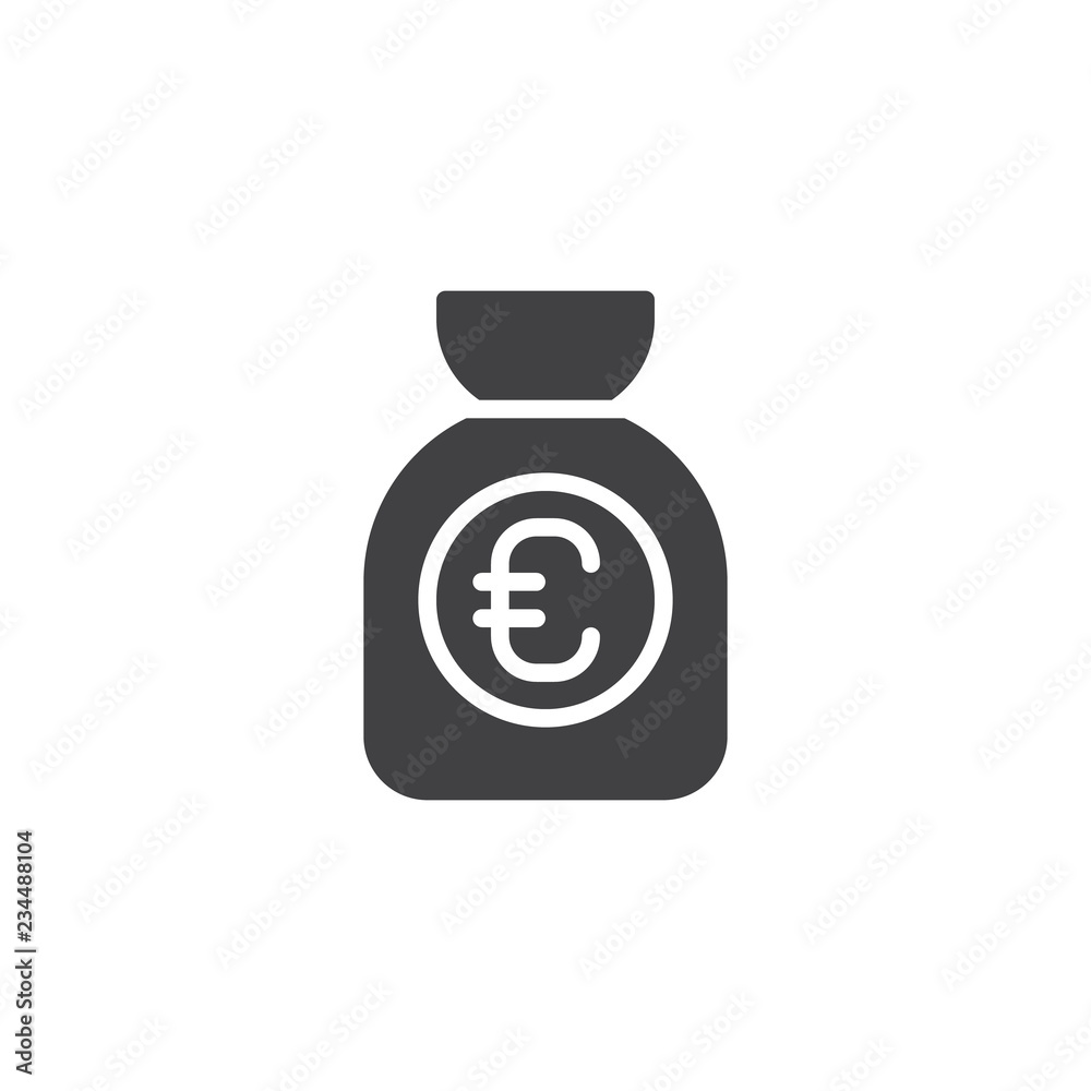 Money bag vector icon. filled flat sign for mobile concept and web design. Euro sack simple solid icon. Symbol, logo illustration. Pixel perfect vector graphics Money bag vector icon. filled flat sign for mobile concept and web design. Euro sack simple solid icon. Symbol, logo illustration. Pixel perfect vector graphics