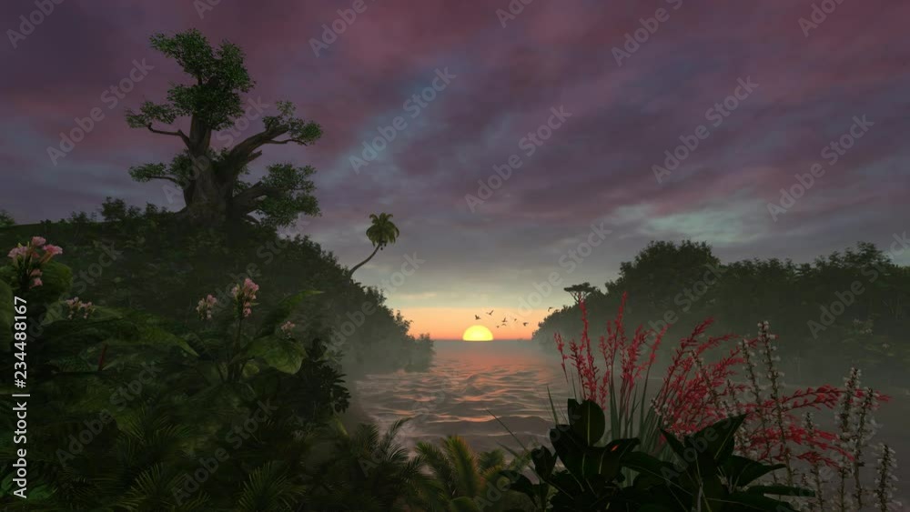 Sunrise on The Island Between Mountains 4k Nature Background Timelapse Sunrise on The Island Between Mountains 4k Nature Background Timelapse