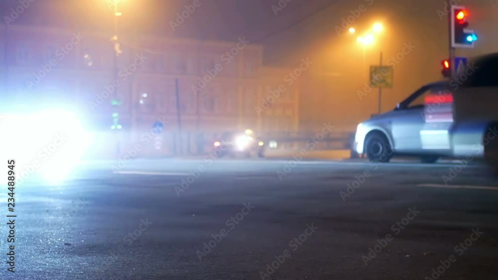 Car road fog traffic