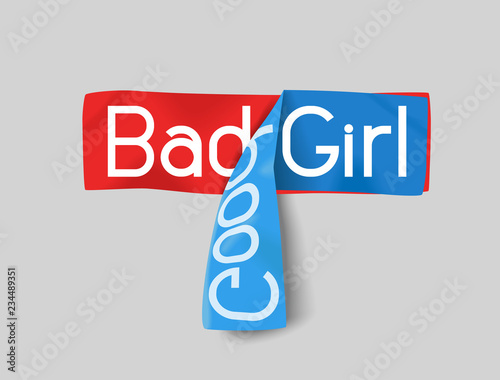 slogan bad (good) girl for t-shirt, sweatshirt, sweatshirt and other