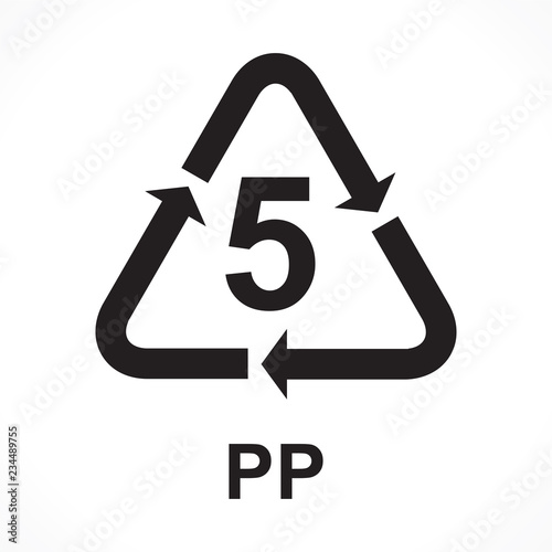 Recycling Symbols number 5 PP, vector