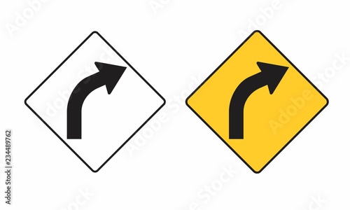 Right turn road sign Free Download Right turn road sign - GFXLoad