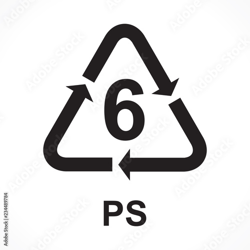 Recycling Symbols number 6 PS, vector