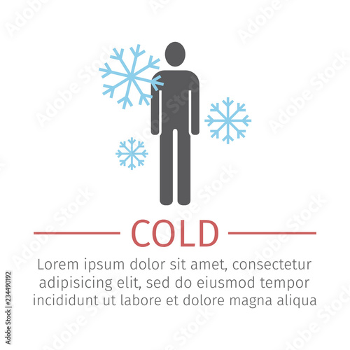 Cold line icon. Vector sign for web graphic.