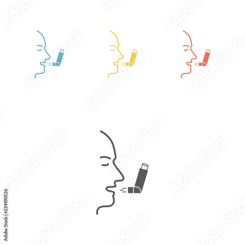 Inhaler for asthma. Vector sign for web graphic.