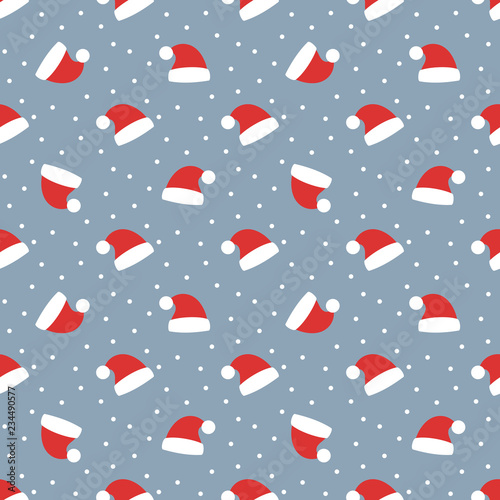 Santa Claus hat seamless holiday pattern