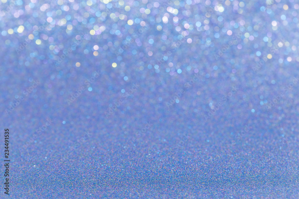 Obraz premium Blue glitter full frame shiny abstract background, shallow depth of field.