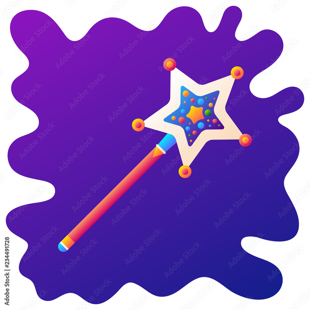 Christmas magic wand gradient flat icon with fluid background. Christmas magic wand gradient flat icon with fluid background.