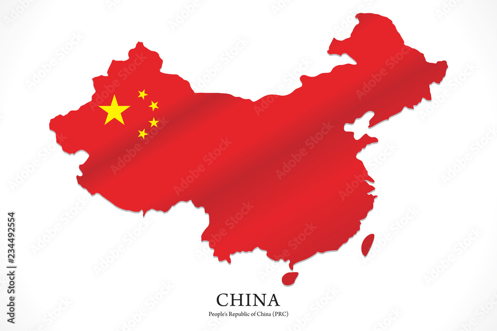 Flag map of Republic of China vector