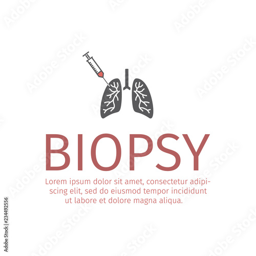 Lungs Biopsy flat icon. Vector sign for web graphic.