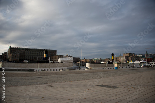 Photography Commuting boats and Old steamboats at Blasieholmen island in stockholm
