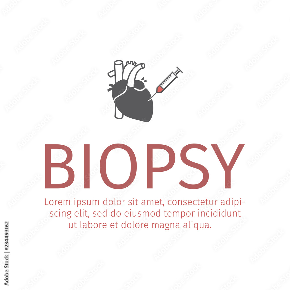 Heart Biopsy flat icon. Vector sign for web graphic. Heart Biopsy flat icon. Vector sign for web graphic.