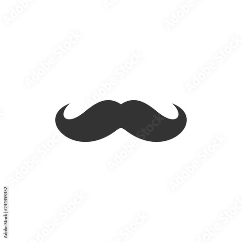 Whiskers. Black Icon Flat on white background